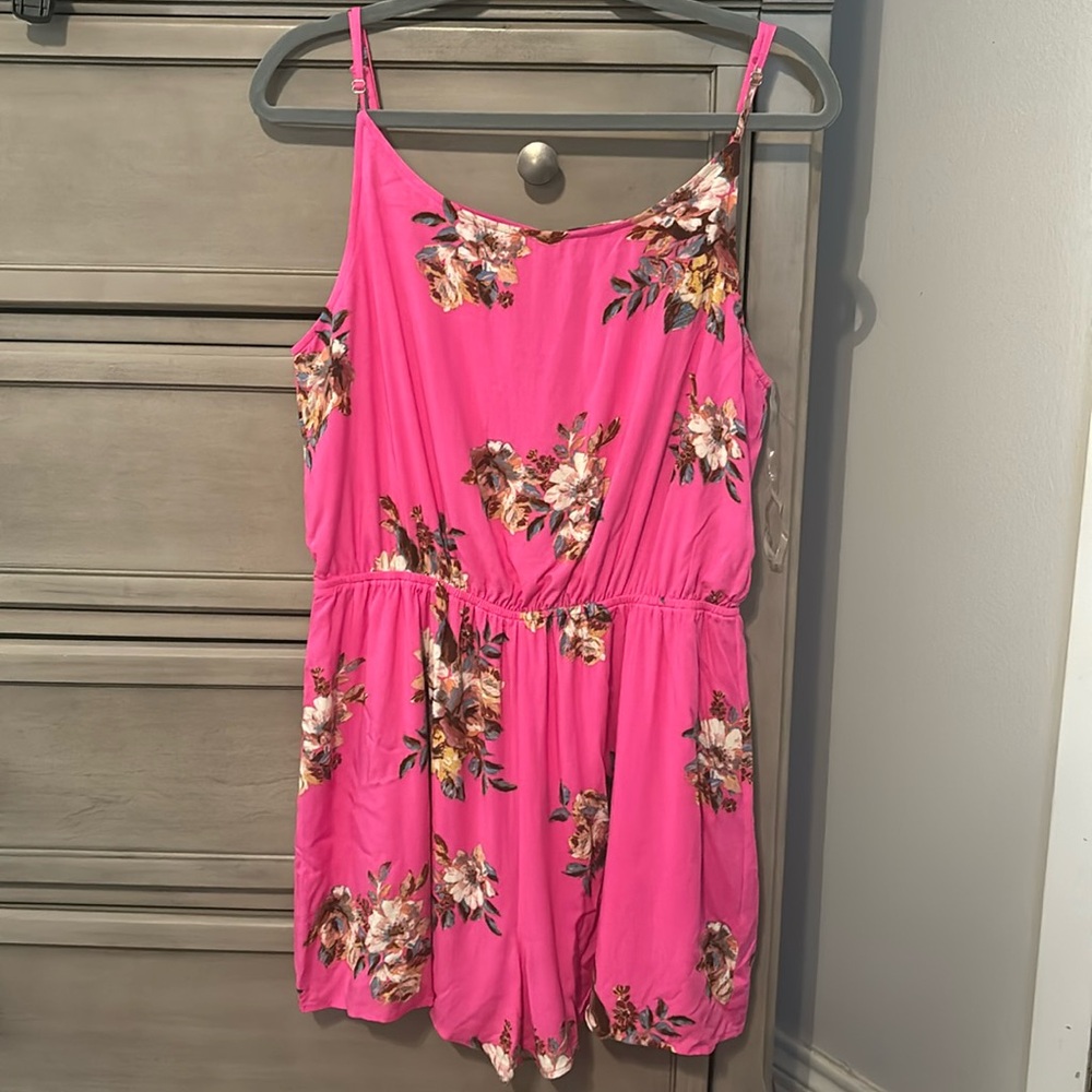 Pink Floral Romper